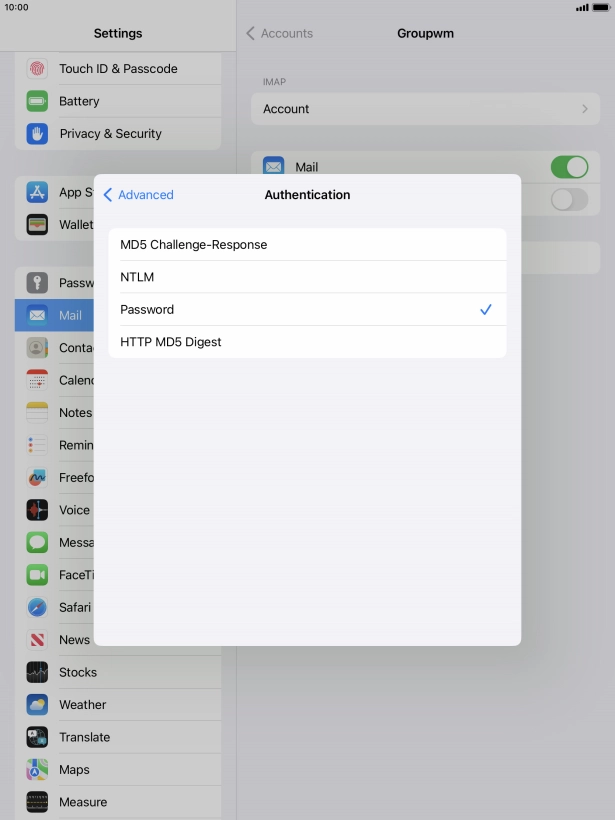 Press Password.