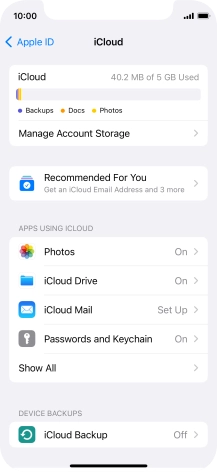 Press iCloud Drive.