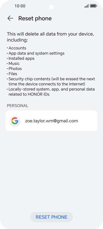 Press RESET PHONE. Press RESET PHONE.