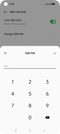 Key in a new four-digit PIN and press the confirm icon.