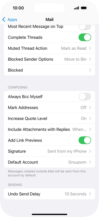 Press Default Account.