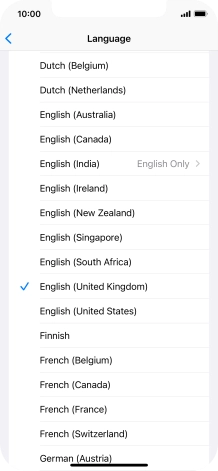 Press the required language. Press the required language.