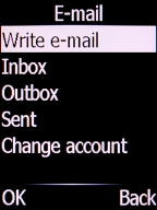 Select Write e-mail and press the Left selection key.