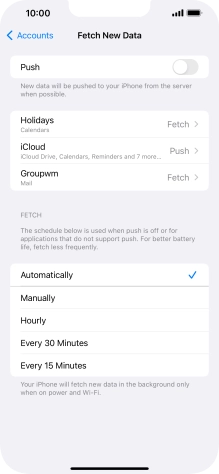 If you turn off the function, press the required setting.