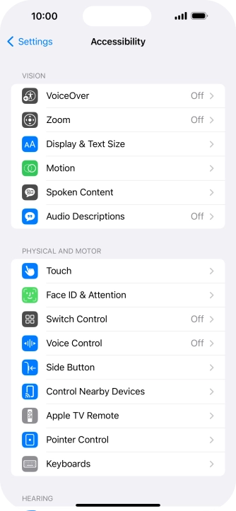 Press Display & Text Size. Press Display & Text Size.
