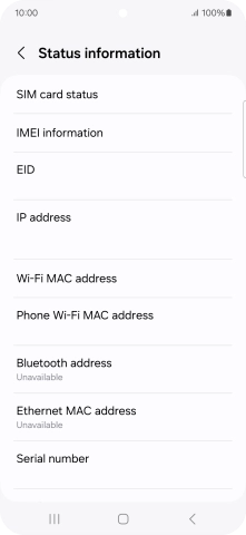 Your phone's EID number is displayed below EID.