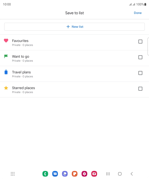 Press the required setting.
