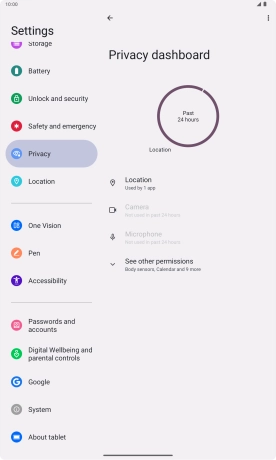 Press See other permissions.