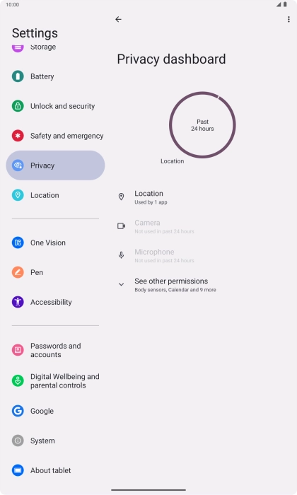Press See other permissions.