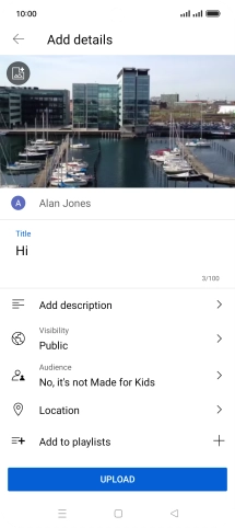 Key in the required text and press UPLOAD.