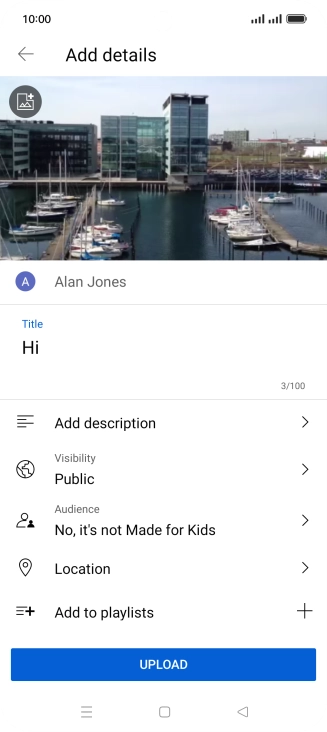 Key in the required text and press UPLOAD.