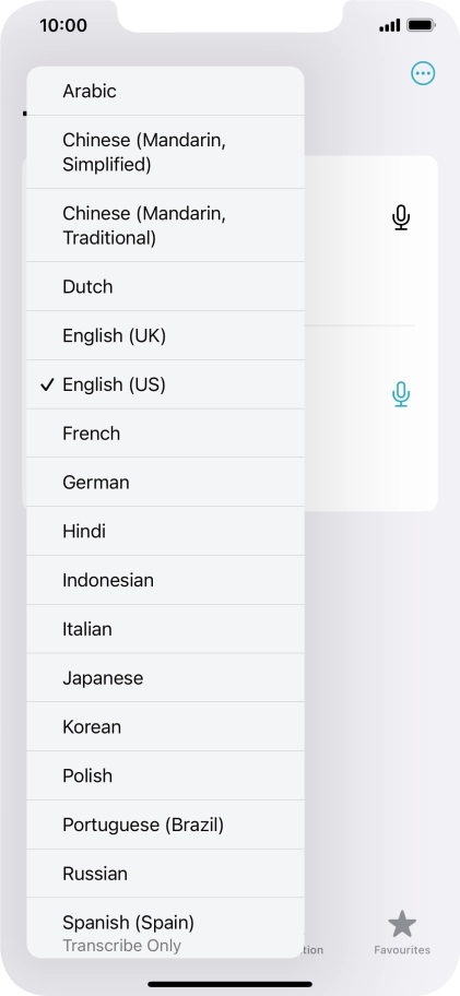Press the required source language.