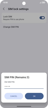 Key in your current PIN and press OK. Key in your current PIN and press OK.
