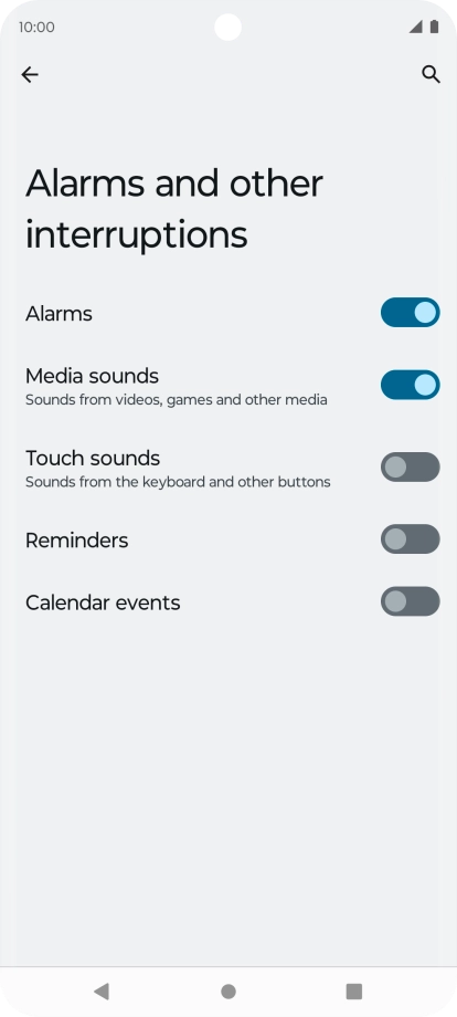 Press the indicators next to the required settings to turn sound for the selected functions on or off.