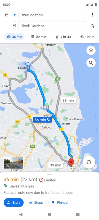 Press the required mode of transportation.