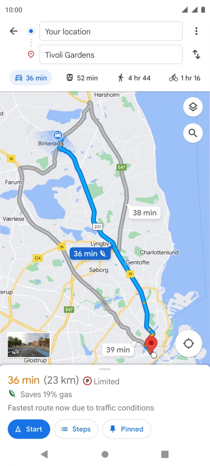 Press the required mode of transportation.