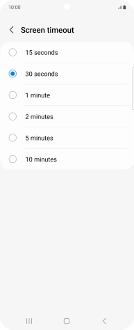 Press the required setting.