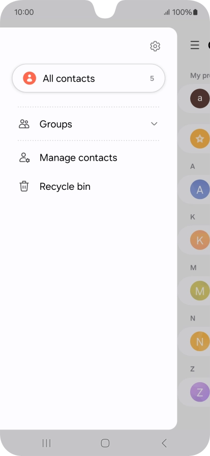 Press Manage contacts.