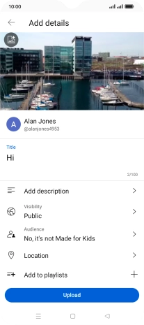 Key in the required text and press Upload.