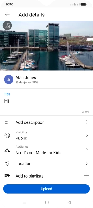 Key in the required text and press Upload.
