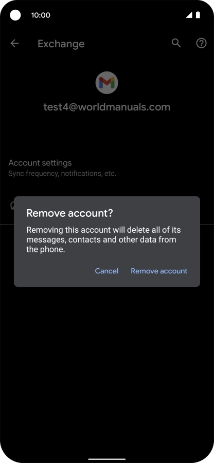Press Remove account.