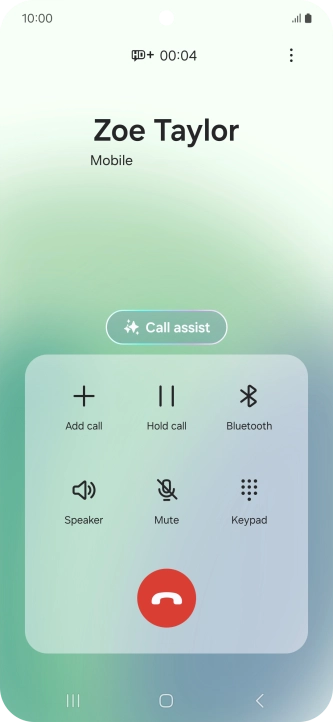 Press the end call icon. Press the end call icon.