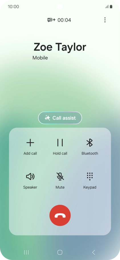 Press the end call icon. Press the end call icon.