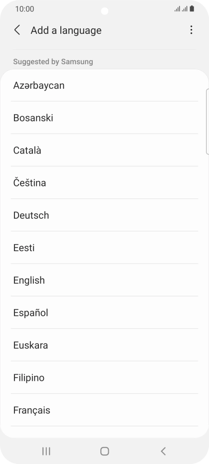 Press the required language. Press the required language.