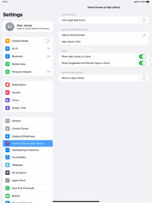 To add new downloaded apps to both the home screen and App Library, press Add to Home Screen.