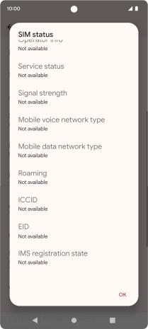 Your phone's EID number is displayed below EID. Your phone's EID number is displayed below EID.