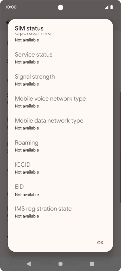 Your phone's EID number is displayed below EID. Your phone's EID number is displayed below EID.
