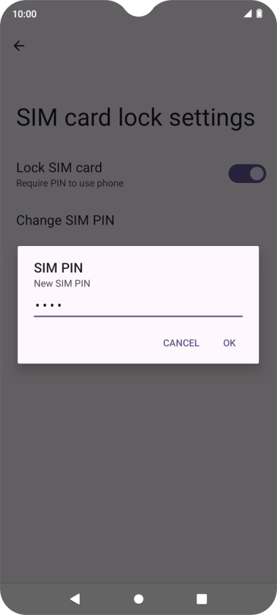 Key in a new four-digit PIN and press OK.