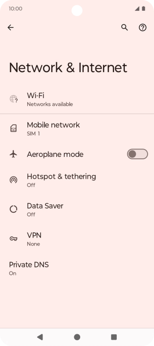 Press Mobile network.