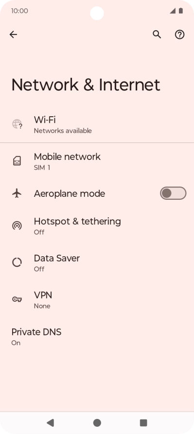 Press Mobile network.