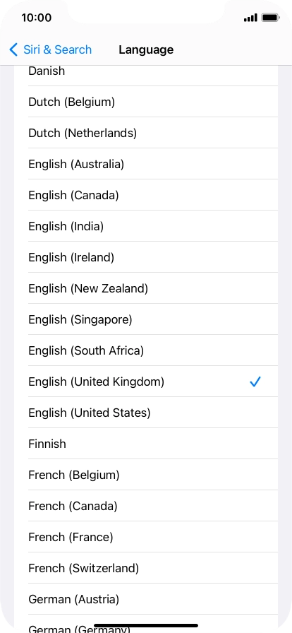 Press the required language.