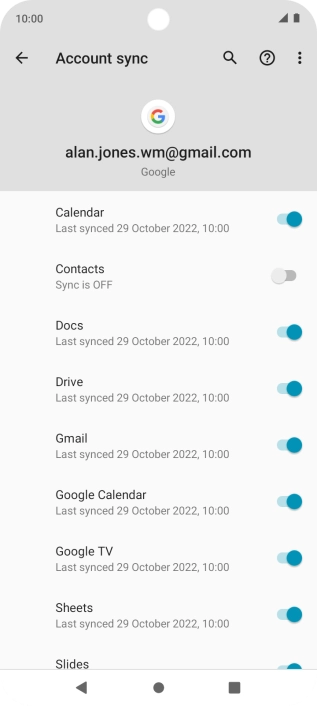 Press the indicator next to 