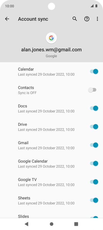 Press the indicator next to 
