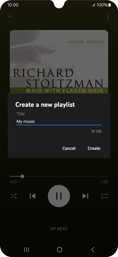 Key in a name for the playlist and press Create.
