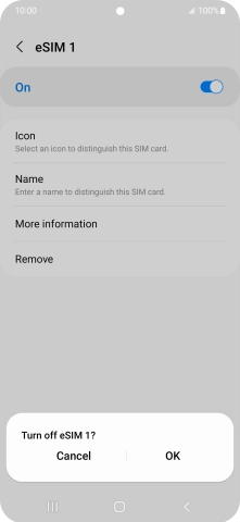 If you turn off use of the price plan, press OK.