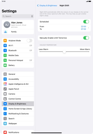 Press and drag the indicator below 