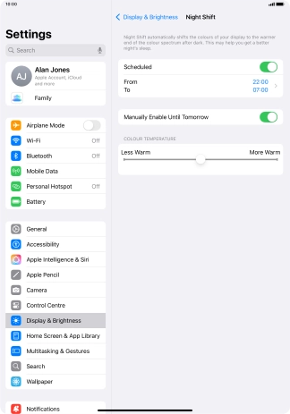 Press and drag the indicator below 