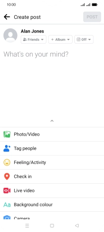 Press the text input field and key in the required text.