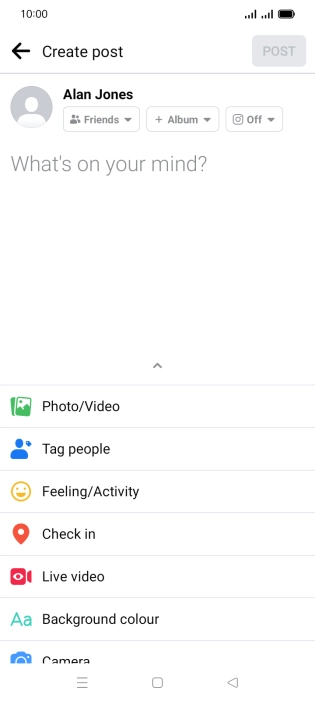 Press the text input field and key in the required text.