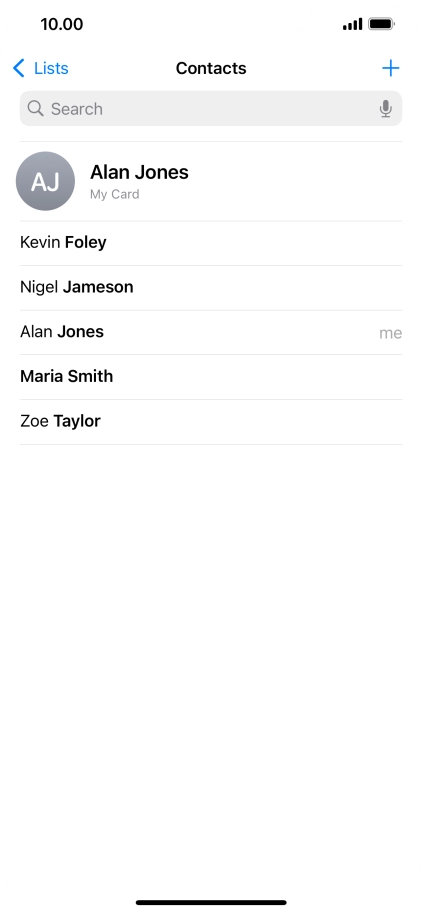 Press the new contact icon.