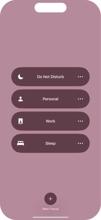 Press the required focus mode to activate or deactivate it immediately.