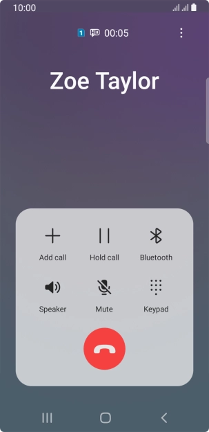 Press the end call icon. Press the end call icon.