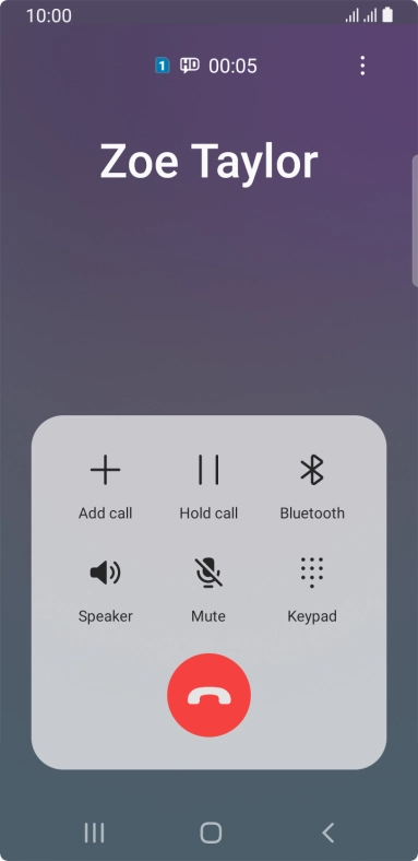 Press the end call icon. Press the end call icon.