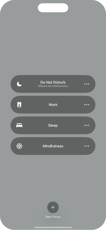 Press the required focus mode to activate or deactivate it immediately. Press the required focus mode to activate or deactivate it immediately.