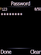 Key in the password for your email account and press the Left selection key. Key in the password for your email account and press the Left selection key.