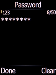Key in the password for your email account and press the Left selection key. Key in the password for your email account and press the Left selection key.